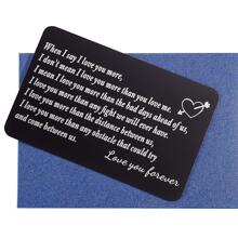suteyi 1入組個性化選擇雕刻卡適用於情侶至每個其他禮物 - 黑色 - 查看 3