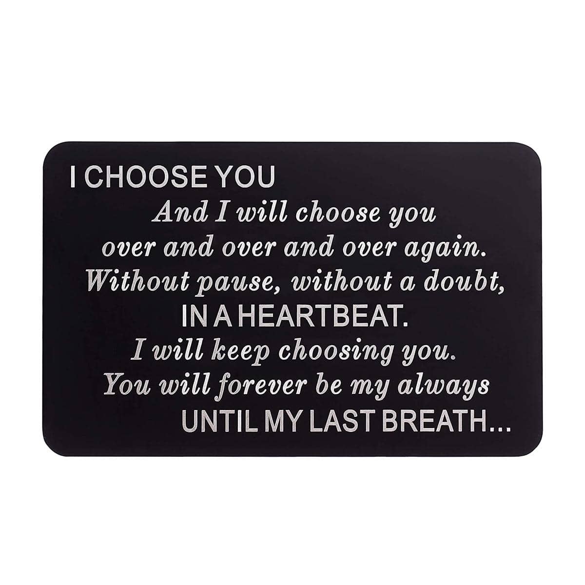 suteyi 1入組個性化選擇雕刻卡適用於情侶至每個其他禮物 - 黑與白 - 查看 1