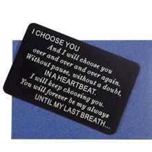 suteyi 1入組個性化選擇雕刻卡適用於情侶至每個其他禮物 - 黑與白 - 查看 2