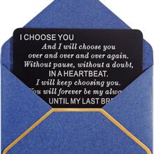 suteyi 1入組個性化選擇雕刻卡適用於情侶至每個其他禮物 - 黑與白 - 查看 3