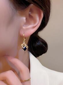 水鑽裝飾耳環 - 彩色 - 查看 2