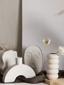 Bình hoa thiết kế hình trừu tượng - Màu be - Xem 4