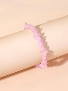 Vòng tay chuỗi hạt đá - Hồng - Xem 4