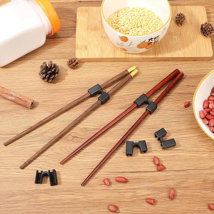 5pcs PE Chopsticks Helper, Creative Black Chopsticks Helper For