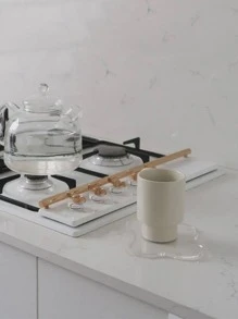 1 件透明不对称形状亚克力杯垫，简约摄影道具 - 無色 - 查看 4