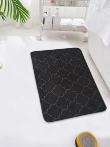 1PC Họa Tiết Hình Học Thảm Tắm Chống Trơn Trượt, Thảm Tắm Polyester Hiện Đại Cho Phòng Tắm - màu đen - Xem 3