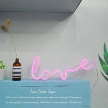 1 Nhựa Đèn Neon, Thiết Kế Chữ Cái Lãng Mạn Led Đèn Neon Ký Cho Ngày Lễ Tình Nhân - Hồng - Xem 3