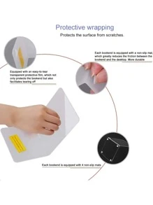 2 cái Clear Bookend, Bookend trang trí tối giản cho trường học, văn phòng - Trong sáng - Xem 4