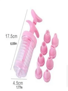 8pcs Piping Nozzle & 1pc Piping Gun - Pink - View 2