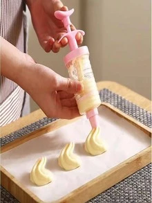 8pcs Piping Nozzle & 1pc Piping Gun - Pink - View 1