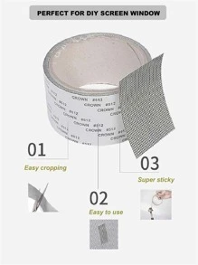 1 Màn Hình Cửa Sổ Bộ Dụng Cụ Sửa Chữa Keo Chắc Chắn Sợi Thủy Tinh Bao Lưới Sửa Chữa Miếng Dán Băng Cho Cửa Sổ - Đen và trắng - Xem 5