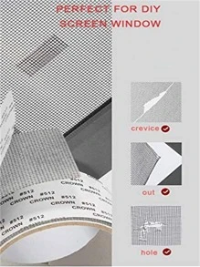 1 Màn Hình Cửa Sổ Bộ Dụng Cụ Sửa Chữa Keo Chắc Chắn Sợi Thủy Tinh Bao Lưới Sửa Chữa Miếng Dán Băng Cho Cửa Sổ - Đen và trắng - Xem 4