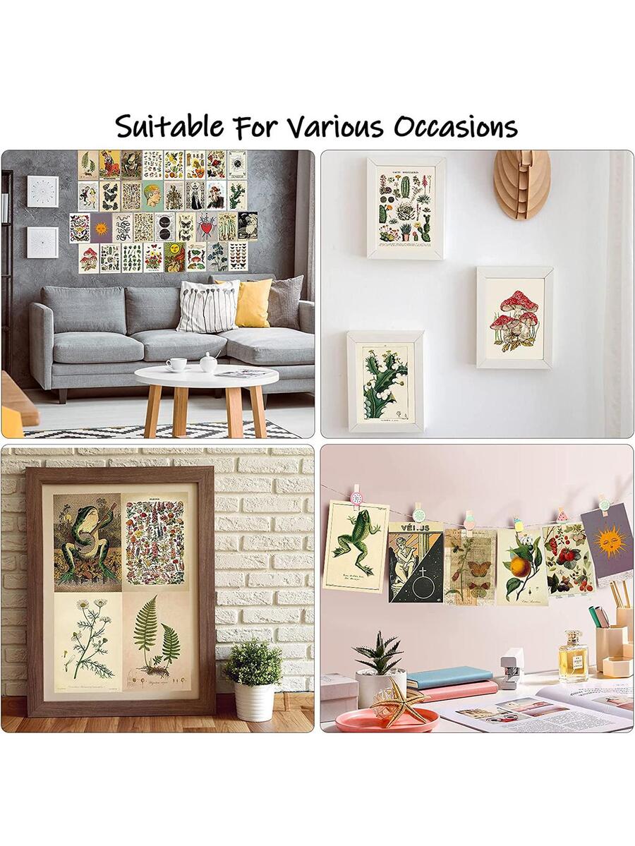 50pcs Vintage Wall Collage Kit, Aesthetic Picture Room Decor For