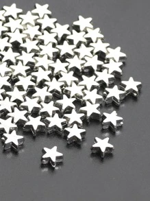 100入組/套星形設計DIY珠子 - 銠色 - 查看 2