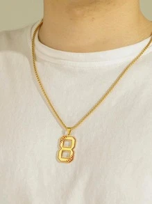 Nam Số Vòng cổ mặt dây chuyền Thép không gỉ Đồ trang sức Qủa tặng Cho nam giới Đúng mốt - Vàng - Xem 5