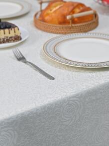 1入組花卉圖案桌布現代滌綸家用桌布 - 米色 - 查看 4