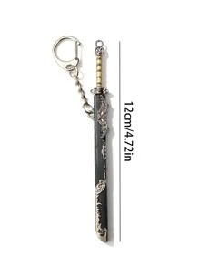 1pc Men Vintage Sword Design Keychain - Multicolor - View 2
