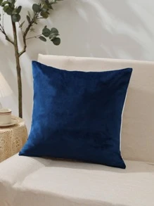 1 Vỏ gối trang trí thêu hoa xanh trắng, thích hợp trang trí trong nhà, mọi mùa, không có ruột - Màu xanh lam - Xem 5