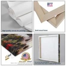 3 Piece Abstract Canvas Wall Art - Blue and Gold Abstract Watercolor Blooming Pattern Picture Prints Wall Decor, Modern Art Deco for Home Decoration Ready to Hang - 藝術品-01 - 查看 6