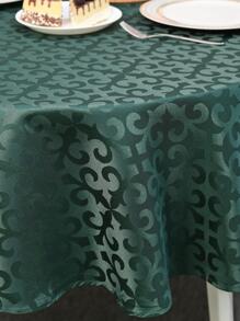 1 Khăn trải bàn hình học Jacquard, Khăn trải bàn polyester hiện đại cho gia đình - Màu xanh lá cây đậm - Xem 8