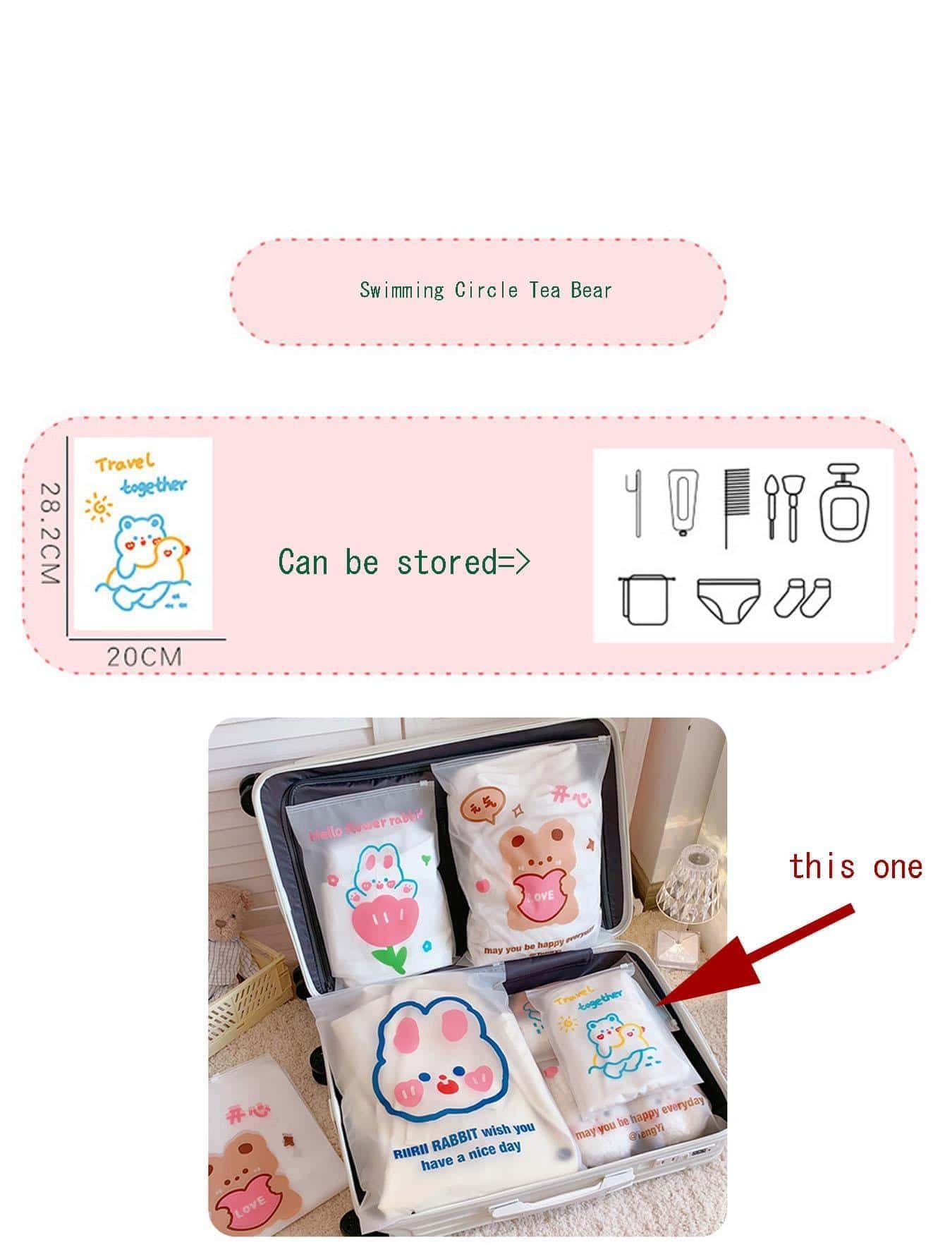 1pc EVA Travel Storage Bag, Modern Waterproof Foldable Storage Bag For Home - Clear - View 1