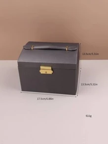 1pc Jewelry Organizer Storage Case, Classic Multi-layer Jewelry Storage Box For Home - Grey - View 2