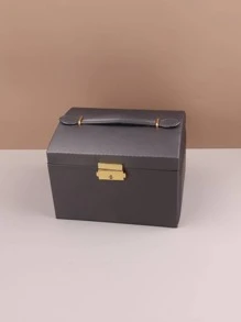 1pc Jewelry Organizer Storage Case, Classic Multi-layer Jewelry Storage Box For Home - Grey - View 3
