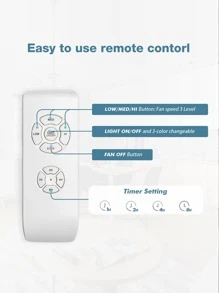 warmiplanet 52 Inch Ceiling Fan with Lights Remote Control for Bedroom ,Living Room , Office, Basement, Kitchen, Dining Room , Brushed Nickel, 5-Blades - 銀色 - 查看 4