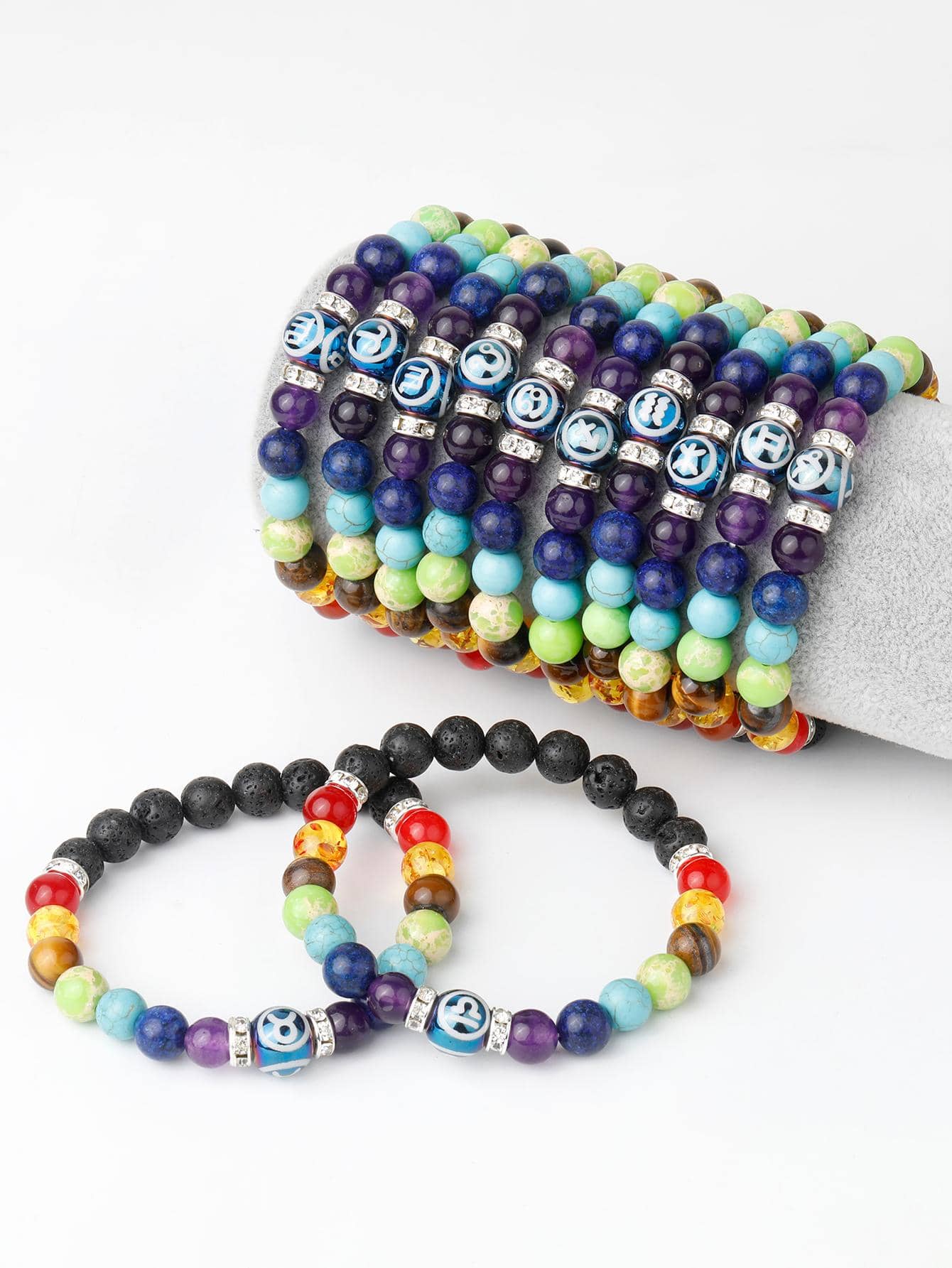 Vòng tay chuỗi hạt màu khối - Nhiều màu - Xem 1