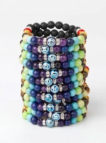 Vòng tay chuỗi hạt màu khối - Nhiều màu - Xem 2