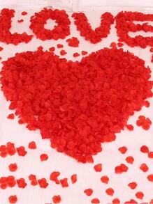 500/1000入組人工玫瑰花瓣假花絲綢婚禮花瓣，適用於派對、活動、婚禮、聖誕、情人節裝飾 - 紅色 - 查看 5