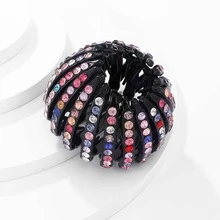 1 Pieza Coleteros Elásticos Con Decoración De Piedras Brillantes, Herramienta De Peinado Para El Pelo - Multicolor - Ver 4