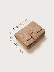 Ví nữ thời trang 2025 Ví mới có khóa kéo bằng da PU chất lượng cao Ví nữ có ngăn đựng tiền xu Ví đựng thẻ - Màu Khaki - Xem 2