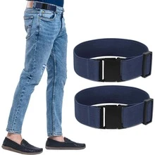2 Pack Men 2 Loop No Show Elastic Invisible Belt for Women Jeans Stretch Belt,Fit 1.5 Inch Belt Loop - Blue - View 1
