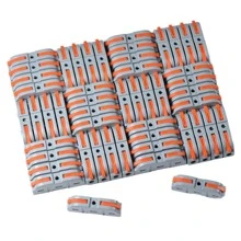 10pcs/set Plastic Lever Wire Nut Connector, Modern Two Tone Lever Wire Nut Connector For Home - Orange - View 1