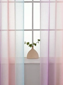 1pc Minimalist Gradient Semi-Sheer Curtain Panel, Suitable For Living Room, Bedroom, Balcony, Etc. - Multicolor - View 5