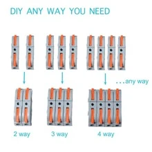 10pcs/set Plastic Lever Wire Nut Connector, Modern Two Tone Lever Wire Nut Connector For Home - Orange - View 6