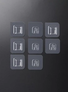 4入組雙面膠黏劑牆鉤衣架強掛鉤吸盤式吸盤牆收納支架浴室臥室 - 無色 - 查看 4