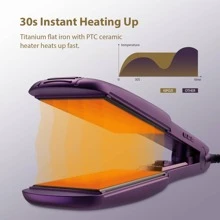 KIPOZI Professional Flat Iron Hair Straightener 1.75 Inch Wide Plade Ceramic Flat Iron For Hair With Adjustable Temp, Auto Off, Digital LCD Display - Purple - View 6