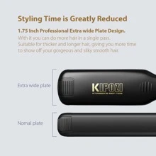 KIPOZI Professional Flat Iron Hair Straightener 1.75 Inch Wide Plade Ceramic Flat Iron For Hair With Adjustable Temp, Auto Off, Digital LCD Display - Black - View 4