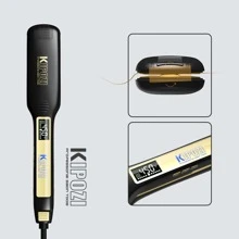 KIPOZI Professional Flat Iron Hair Straightener 1.75 Inch Wide Plade Ceramic Flat Iron For Hair With Adjustable Temp, Auto Off, Digital LCD Display - Black - View 9