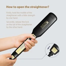 KIPOZI Professional Flat Iron Hair Straightener 1.75 Inch Wide Plade Ceramic Flat Iron For Hair With Adjustable Temp, Auto Off, Digital LCD Display - Black - View 5