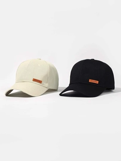 GRANK 2入組男女適用的可調式棒球帽，字母拼接，防曬遮陽，適用於戶外聚會、旅遊和工作休閑