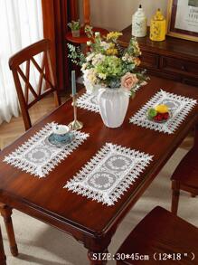 Vải Polyester 100%, Thêu ren tan trong nước tinh tế, Khăn trải bàn trang trí/Tấm lót đĩa cho nhà bếp, bàn ăn, bàn làm việc, bàn trang điểm, trang trí nhà cửa, phòng khách, phòng ngủ, sân, trong nhà/ngoài trời, cắm trại, biệt thự, ngày lễ, tiệc tùng, đám cưới, 1 chiếc - trắng - Xem 6