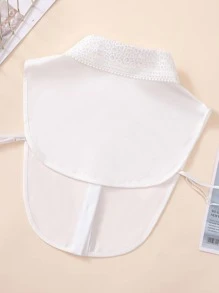 1入組女性鏤空時尚假領子適用於衣物裝飾 - 白色 - 查看 3