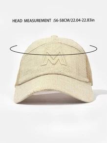 1入組中性字母刺繡可調節時尚網眼棒球帽適用於日常生活 - 卡其色 - 查看 4