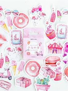 MO CARO 46入組混合圖案塗鴉貼紙,創意多用途裝飾貼紙適用於裝飾用品,手帳 - 彩色 - 查看 1