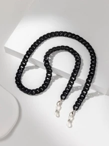 1入組男士素色休閒眼鏡鏈 - 黑色 - 查看 1