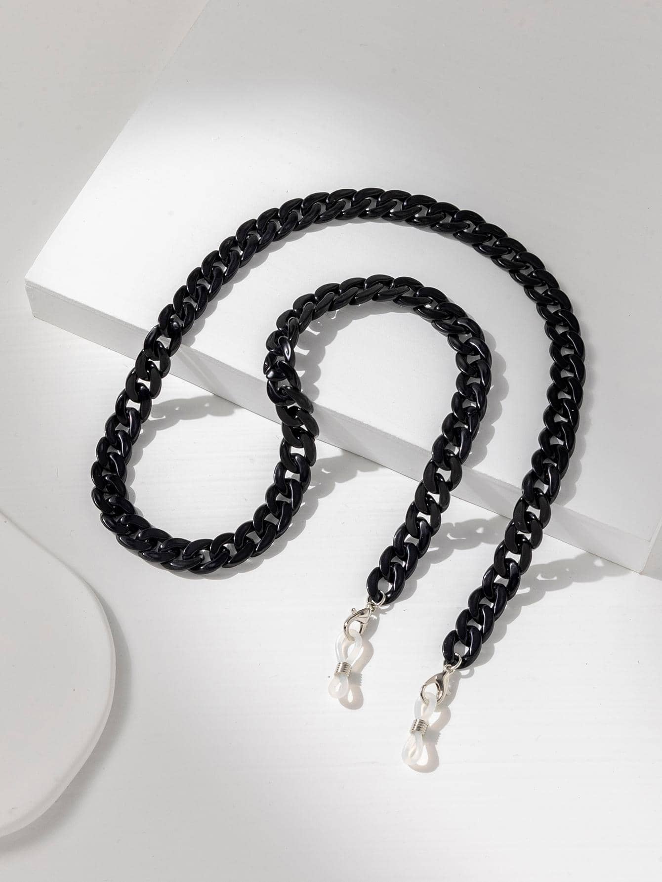 1入組男士素色休閒眼鏡鏈 - 黑色 - 查看 1