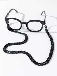 1入組男士素色休閒眼鏡鏈 - 黑色 - 查看 3